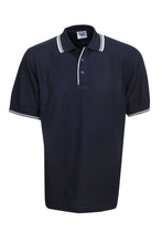 Load image into Gallery viewer, Men's Cotton-Backed Contrast Polo - Navy/White