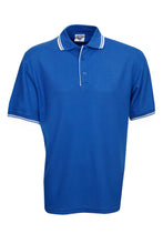 Load image into Gallery viewer, Pique Polo with Striped Collar and Cuff - Royal/White