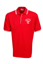 Load image into Gallery viewer, Pique Polo with Striped Collar and Cuff - Red/White