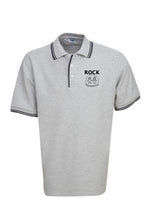 Load image into Gallery viewer, Pique Polo with Striped Collar and Cuff - Ash/Navy