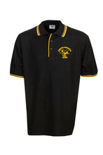 Load image into Gallery viewer, Kids Pique Polo with Striped Collar and Cuff - Black/Gold
