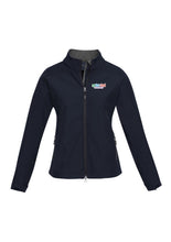 Load image into Gallery viewer, Ladies Premium Contrast Soft Shell Jacket - Navy/Graphite