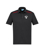 Load image into Gallery viewer, Men's Cotton-Backed Contrast Polo - Black/Red
