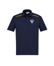 Load image into Gallery viewer, Men's Cotton-Backed Contrast Polo - Navy/Gold