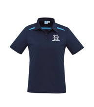 Load image into Gallery viewer, Ladies Cotton-Backed Contrast Polo - Navy/Sky