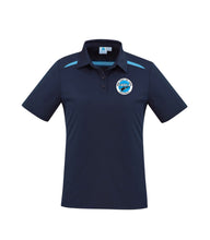 Load image into Gallery viewer, Ladies Cotton-Backed Contrast Polo - Navy/Sky