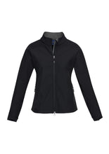 Load image into Gallery viewer, Ladies Premium Contrast Soft Shell Jacket - Black/Graphite