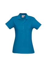 Load image into Gallery viewer, Ladies Classic Pique Knit Polo - Cyan