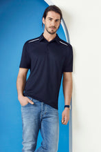 Load image into Gallery viewer, Men's Cotton-Backed Contrast Polo - Navy/White