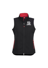Load image into Gallery viewer, Ladies Premium Contrast Soft Shell Vest - Black/Red
