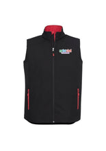 Load image into Gallery viewer, Men's Premium Contrast Soft Shell Vest - Black/Red
