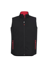 Load image into Gallery viewer, Men's Premium Contrast Soft Shell Vest - Black/Red
