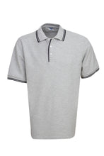 Load image into Gallery viewer, Pique Polo with Striped Collar and Cuff - Ash/Navy

