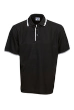 Load image into Gallery viewer, Pique Polo with Striped Collar and Cuff - Black/White
