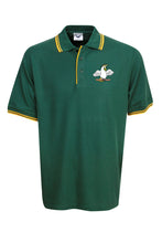 Load image into Gallery viewer, Pique Polo with Striped Collar and Cuff - Bottle/Gold

