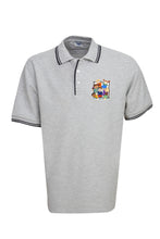 Load image into Gallery viewer, Pique Polo with Striped Collar and Cuff - Ash/Navy
