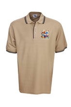 Load image into Gallery viewer, Pique Polo with Striped Collar and Cuff -Khaki/Navy
