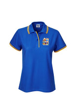 Load image into Gallery viewer, Ladies Pique Polo with Striped Collar and Cuff - Royal/Gold
