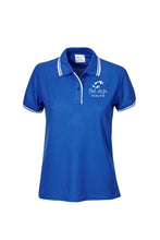 Load image into Gallery viewer, Ladies Pique Polo with Striped Collar and Cuff - Royal/White
