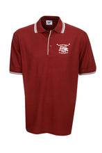 Load image into Gallery viewer, Pique Polo with Striped Collar and Cuff - Maroon/White
