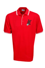 Load image into Gallery viewer, Pique Polo with Striped Collar and Cuff - Red/White
