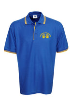 Load image into Gallery viewer, Pique Polo with Striped Collar and Cuff - Royal/Gold
