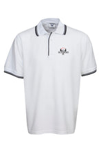Load image into Gallery viewer, Pique Polo with Striped Collar and Cuff - White/Navy
