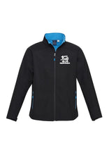 Load image into Gallery viewer, Men's Premium Contrast Soft Shell Jacket - Black/Cyan
