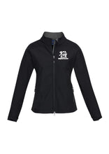 Load image into Gallery viewer, Ladies Premium Contrast Soft Shell Jacket - Black/Graphite
