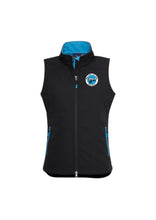 Load image into Gallery viewer, Ladies Premium Contrast Soft Shell Vest - Black/Cyan
