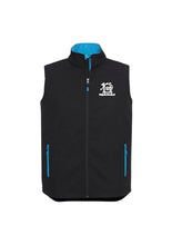 Load image into Gallery viewer, Men's Premium Contrast Soft Shell Vest - Black/Cyan
