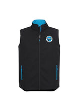 Load image into Gallery viewer, Men's Premium Contrast Soft Shell Vest - Black/Cyan
