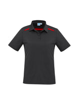 Load image into Gallery viewer, Ladies Cotton-Backed Contrast Polo - Black/Red
