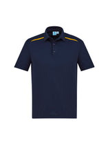 Load image into Gallery viewer, Men's Cotton-Backed Contrast Polo - Navy/Gold
