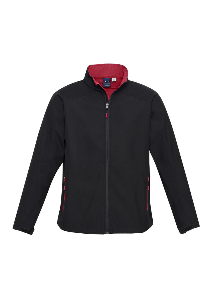 Men's Premium Contrast Soft Shell Jacket - Black/Red