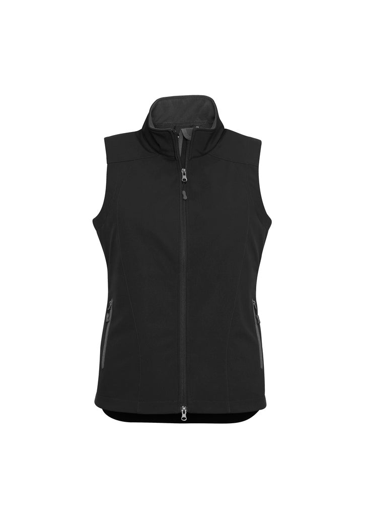 Ladies Premium Contrast Soft Shell Vest - Black/Graphite