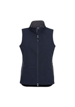 Load image into Gallery viewer, Ladies Premium Contrast Soft Shell Vest - Navy/Graphite

