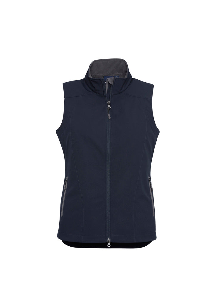 Ladies Premium Contrast Soft Shell Vest - Navy/Graphite