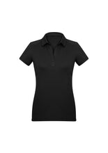 Load image into Gallery viewer, Ladies Cotton-Rich Comfort Polo - Black
