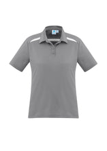 Load image into Gallery viewer, Ladies Cotton-Backed Contrast Polo - Silver/White
